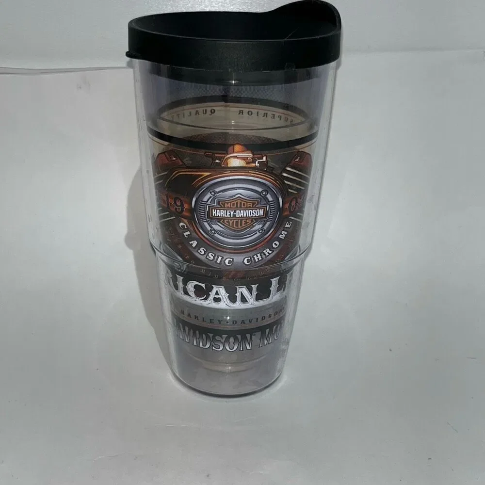 Tervis Harley Davidson Hot Cold Cup Travel Tumbler‎ Black Lid Clear 24 oz